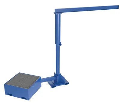 Vestil Steel Portable Offset Jib Crane with Filled Base 10 Ft. I-Beam 250 Lb. Capacity Blue