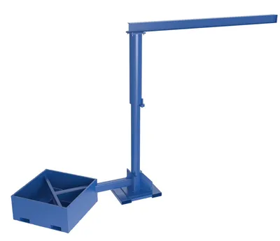 Vestil Steel Portable Offset Jib Crane with Empty Base 10 Ft. I-Beam 250 Lb. Capacity Blue