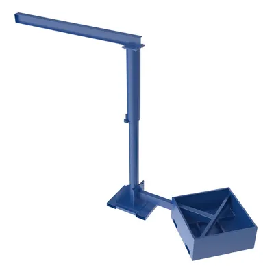 Vestil Steel Portable Offset Jib Crane with Empty Base 8 Ft. I-Beam 250 Lb. Capacity Blue