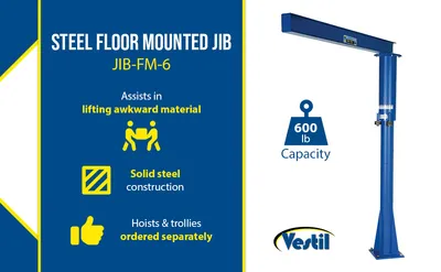 Vestil JIB-FM-6 floor mounted jib feature highlights