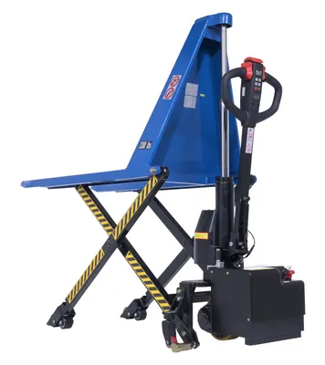 Vestil L-270-DC-HD-CTD tote lifter shown from an alternate angle