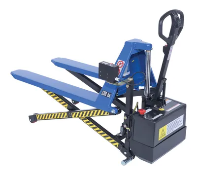 Vestil L-270-DC-HD-PE tote lifter shown from an alternate angle