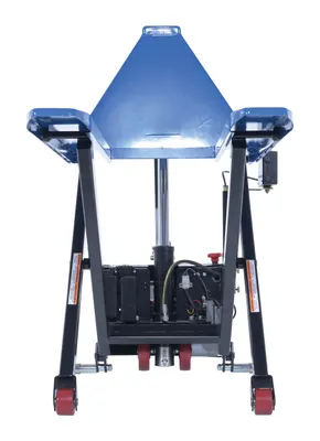 Vestil L-270-DC-HD-PE tote lifter shown from an alternate angle