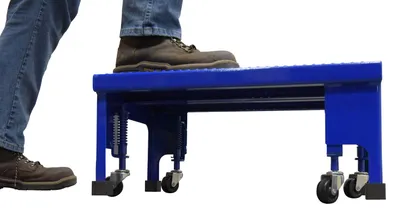 Vestil LAD-PW-18-1-P-NHR standard slope ladder shown from an alternate angle