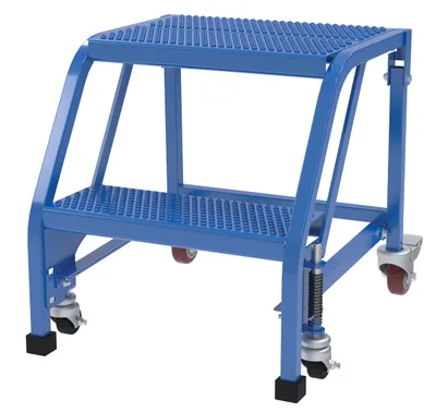 Vestil Steel Standard Slope Ladder No Handrail 58 Degree 2 Perforated 16-13/16 In. Step Width 350 Lb. Capacity Blue