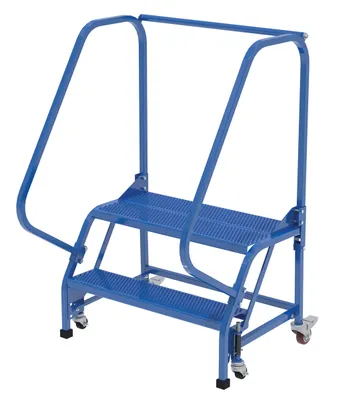 Vestil Steel Standard Slope Ladder 58 Degree 2 Perforated 30-1/4 In. Step Width 350 Lb. Capacity Blue