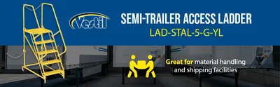 Vestil LAD-STAL-5-G-YL semi-trailer access ladder feature highlights
