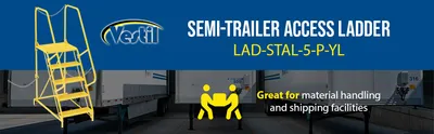 Vestil LAD-STAL-5-P-YL semi-trailer access ladder feature highlights
