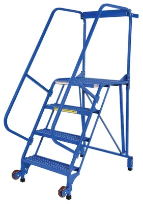 Vestil LAD-TRS-60-4-G tip-n-roll mobile ladder shown from an alternate angle