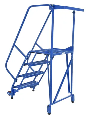 Vestil LAD-TRS-60-4-G tip-n-roll mobile ladder shown from an alternate angle