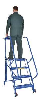Vestil LAD-TRS-60-4-G tip-n-roll mobile ladder shown from an alternate angle