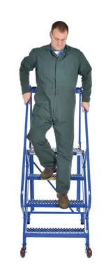 Vestil LAD-TRS-60-4-G tip-n-roll mobile ladder shown from an alternate angle