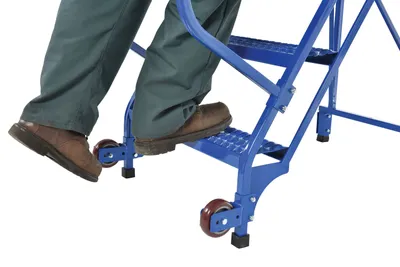 Vestil LAD-TRS-60-4-G tip-n-roll mobile ladder shown from an alternate angle