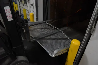 Vestil LC-BTA-48-66 aluminum truck dockboards (welded aluminum curbs) shown from an alternate angle
