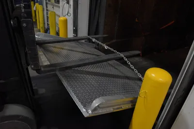Vestil LC-BTA-72-84 aluminum truck dockboards (welded aluminum curbs) shown from an alternate angle