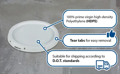 Vestil LID-2-PWT lid feature highlights