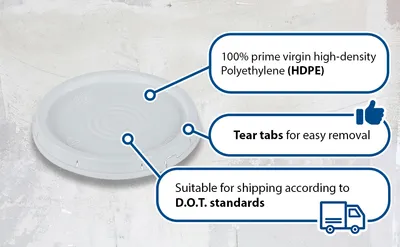 Vestil LID-54-PWT lid feature highlights