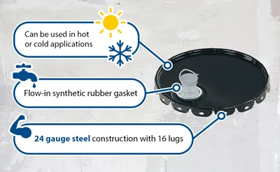 Vestil LID-STL-S lid feature highlights