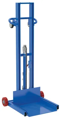Vestil Steel Low Profile Lite Load Lift With Foot Pump, Fixed Wheels and Manual Floor Lock 20 In. x 20 In. Platform 400 Lb. Capacity Blue