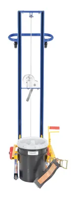 Vestil LLW-PAILD-200 variable height pail dispenser shown from an alternate angle