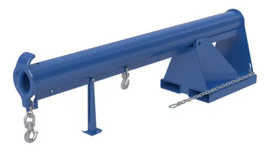 Vestil Steel Non Telescoping Lift Boom 11 In. Fork Pocket Center 4,000 Lb. Capacity Blue and Yellow