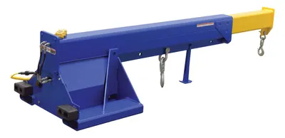 Vestil LM-1T-8-24-HBE-DC hydraulic powered fork truck boom shown from an alternate angle
