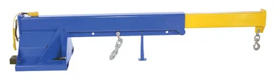Vestil LM-1T-8-24-HBE-DC hydraulic powered fork truck boom shown from an alternate angle