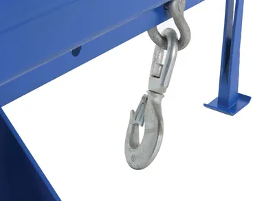 Vestil LM-1T-8-24-HBE-DC hydraulic powered fork truck boom shown from an alternate angle