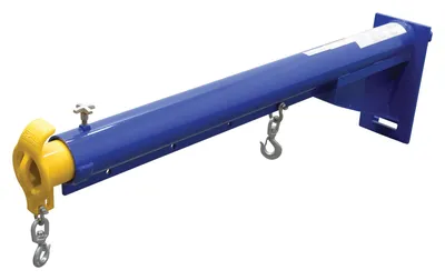 Vestil LM-CM2-EBT-4 carriage mounted fork truck boom shown from an alternate angle
