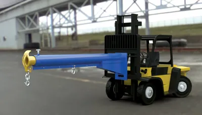 Vestil LM-CM2-EBT-6 carriage mounted fork truck boom shown from an alternate angle
