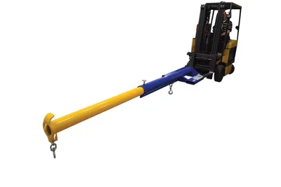 Vestil LM-EBT-6-24 lift master fork truck boom shown from an alternate angle
