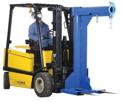 Vestil LM-HRNT-4-24 high rise fork truck boom shown from an alternate angle