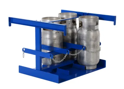 Vestil LP-170 fork truck lp tank caddy shown from an alternate angle