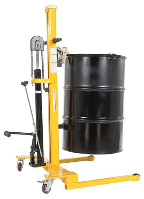 Vestil LPDT manual low profile hydraulic drum truck shown from an alternate angle
