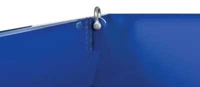 Vestil LUG h style - low profile 90 degrees self-dumping steel hopper shown from an alternate angle