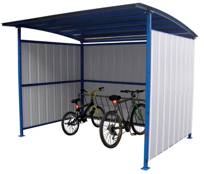 Vestil Steel Multi Duty Bicycle Shelter 95-1/2 In. x 120 In. x 90-1/16 In. Blue/White