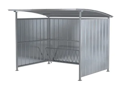 Vestil Galvanized Multi Duty Bicycle Shelter 95-1/2 In. x 120 In. x 90-1/16 In. Silver