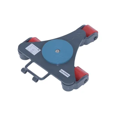 Vestil Steel Multi Direction Machinery Skate Without Handle 15 In. Length x 13 In. Width x 4-7/16 In. Height 4,400 Lb. Capacity Blue and Gray