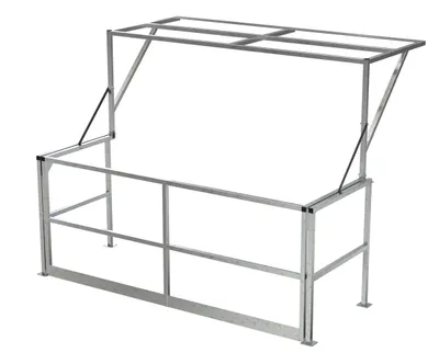 Vestil MEZZ-200-DW-SS mezzanine safety gate shown from an alternate angle