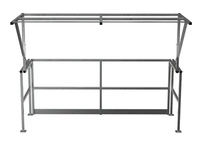 Vestil MEZZ-200-DW-SS mezzanine safety gate shown from an alternate angle