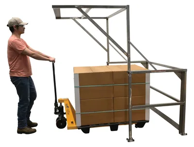 Vestil MEZZ-200-SS mezzanine safety gate shown from an alternate angle