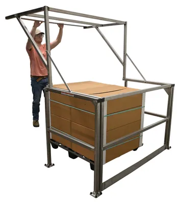 Vestil MEZZ-200-SS mezzanine safety gate shown from an alternate angle