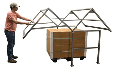 Vestil MEZZ-200-SS mezzanine safety gate shown from an alternate angle