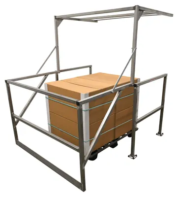 Vestil MEZZ-200-SS mezzanine safety gate shown from an alternate angle