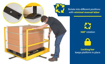 Vestil MEZZ-R5-4848 rotating mezzanine safety gate system feature highlights