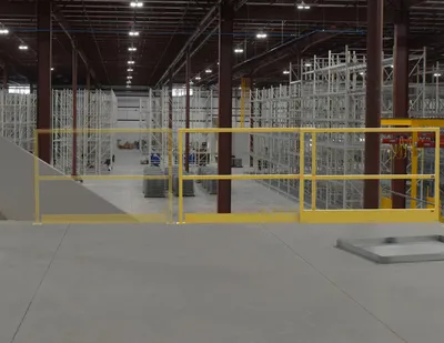Vestil MEZZ-SG-54 mezzanine safety gate shown from an alternate angle