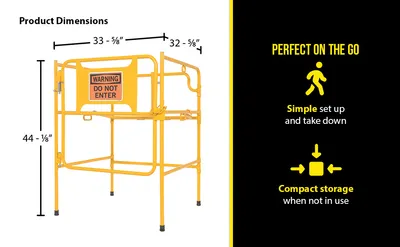 Vestil MHGR-32-SI-W-01 manhole guard rail feature highlights