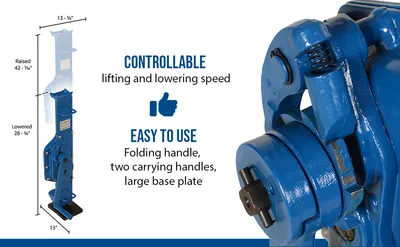 Vestil MMJ-10 mechanical machinery jack feature highlights