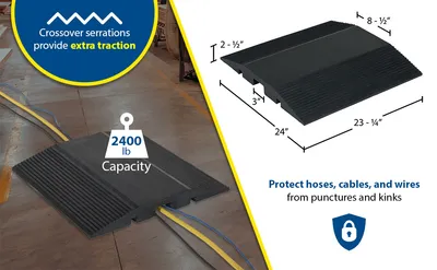 Vestil MRBR-24 molded rubber hose & cable crossover feature highlights