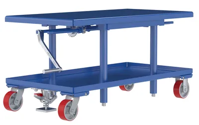 Vestil MT-2448-LP mechanical post table shown from an alternate angle